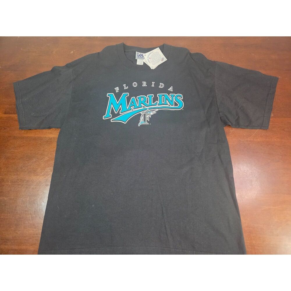 Vintage 2003 Florida Marlins Lee Sport MLB T-Shirt XL Black NWT